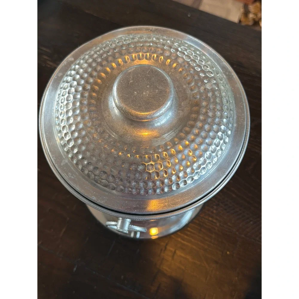 Vintage Made in Italy Hammered Aluminum Ice Bucket – Mid Century 9